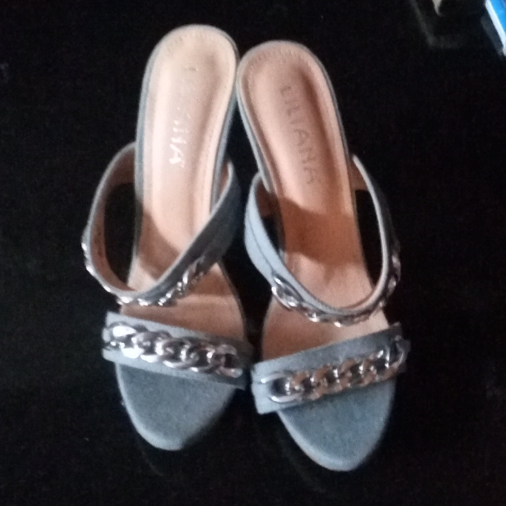 Brand new never worn out,blue jean and chain detailed high heel shoes